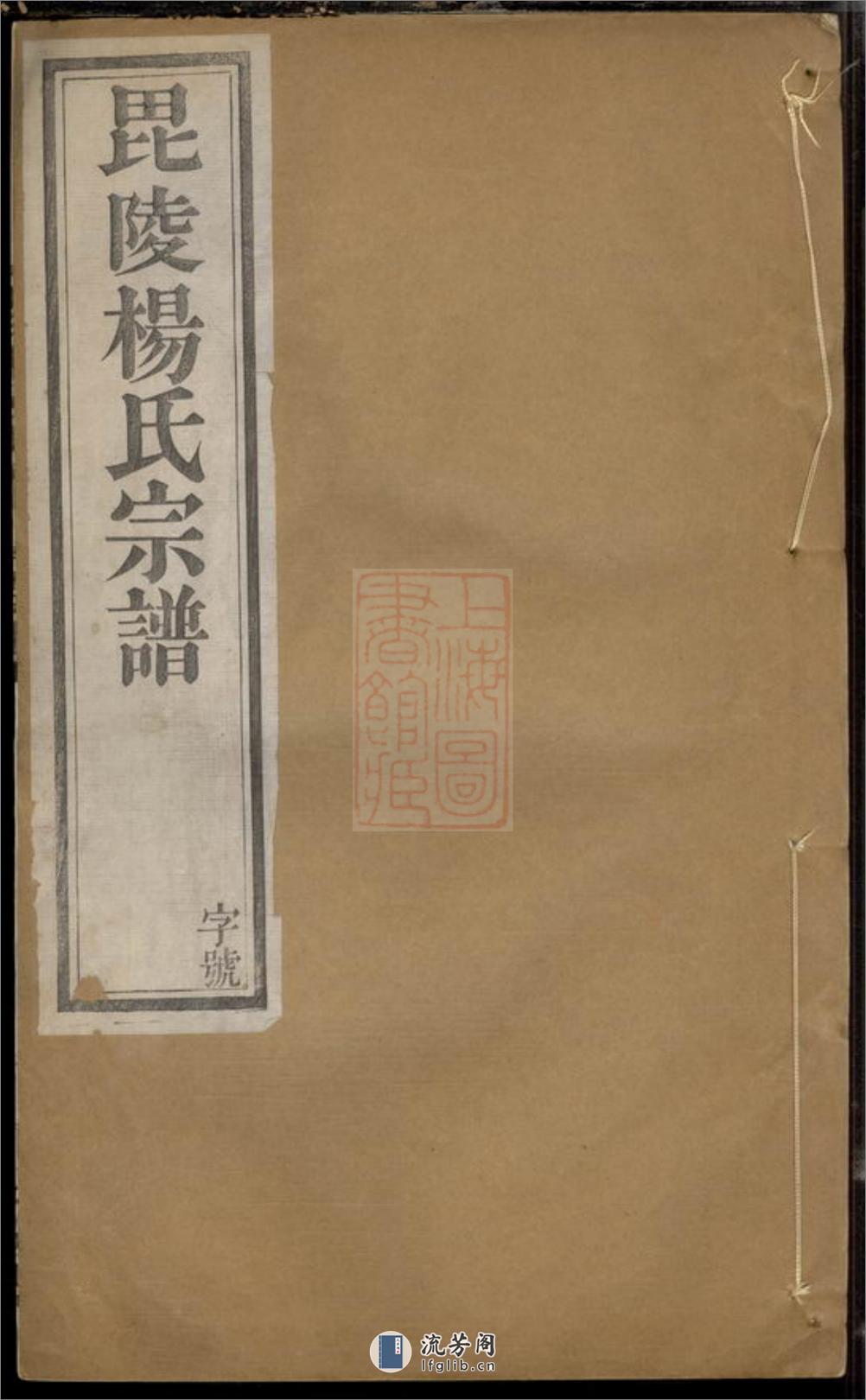 毗陵杨氏宗谱：十二卷 - 第1页预览图