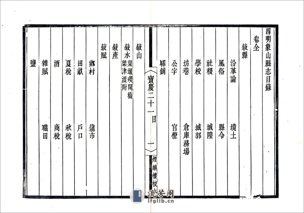 宋元四明六志（咸丰光绪刻本）宝庆四明象山县志 - 第1页预览图